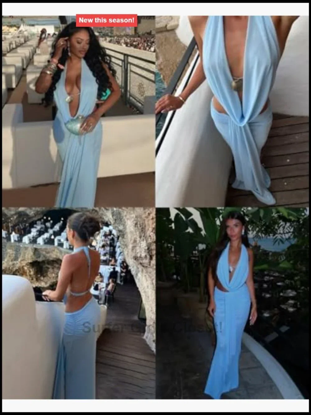 Sheer Mesh 2 Piece Outfit Y2K Halter Crop Top Bodycon Maxi Skirt Party
